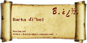 Barka Ábel névjegykártya